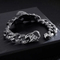 Trendy Domineering Punk Skull Men's Inlaid Zircon Stainless Steel Bracelet