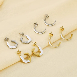 Irregular Dripping Oil Stainless Steel Earrings Fashion Jewelry