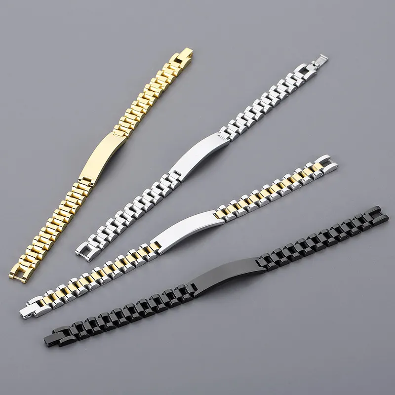 Stylish Adjustable Stainless Steel Couple Wide Watches Bracelets Bangles