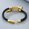Punk Style Personalized Stainless Steel Nail Head Domineering Men's Leather Bracelet Wholesale
