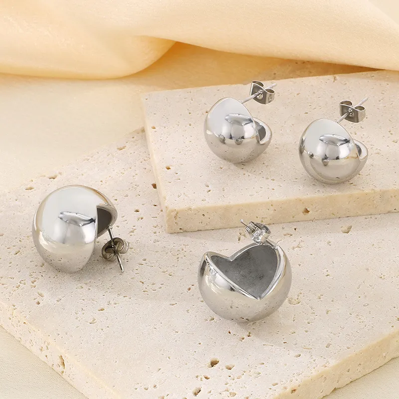 Modern Cool Semi-Hollow Spherical Earrings Perfect for Everyday Wear