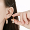 Exquisite Minimalist Square Zircon Stainless Steel Earrings Light Luxury Geometric Earrings Women