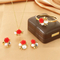 Luxurious Four-Piece Rings Bracelets Jewelry Set with Pearl and Rose Inlays