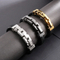 European and American Style Stainless Steel Chain Splicing Leather Jewelry Men's Bracelet