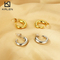 French-Style High-End Jewelry Fashionable 18K Gold-Plated Stainless Steel C-Shaped Earrings