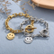 Stainless Steel Exaggerated Personality Creative Smiling Face Ot Buckle Bracelet Necklace Set for Women's Jewelry