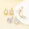 Vintage Black Square Zircon Stud Earrings Minimalist Light Luxury Stainless Steel Earrings Women