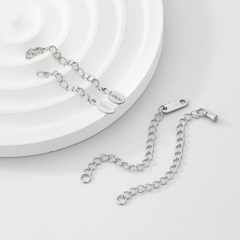 Stainless Steel Extension Chain Tail Chain Open Ring Lobster Clasp Bracelet Necklace DIY Jewelry Accessories