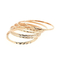 Stainless Steel 304 Patterned Diamond Bangles with Multiple Layers of Plain Circles for Women