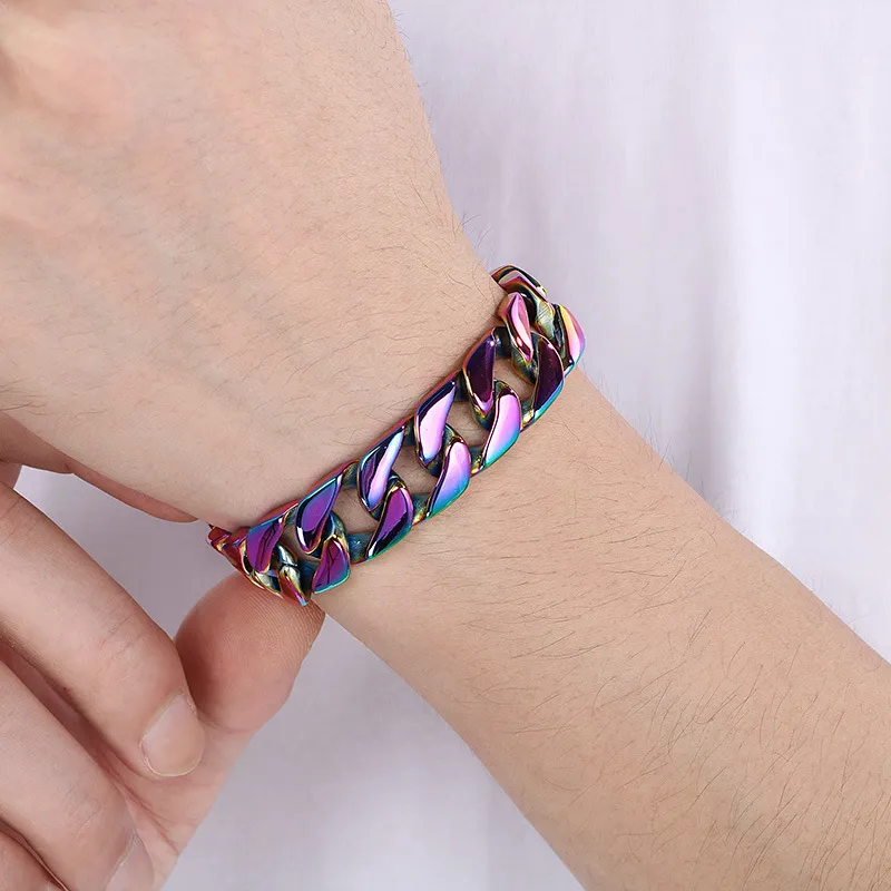 European and American Men's 316L Stainless Steel Jewelry Cuban Chain Stainless Steel Bracelet