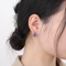 European American New Arrival Rhinestone-Encrusted Ear Buckles Trendy Stainless Steel Stud Earrings