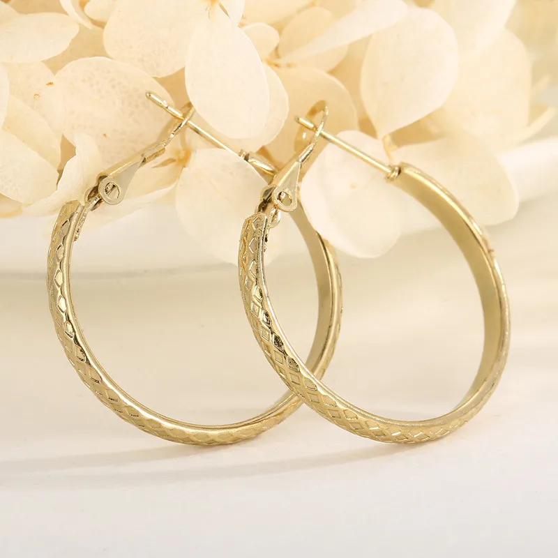 Fashion Stainless Steel Multi Specification Round Girl Temperament Earrings Jewelry Wholesale