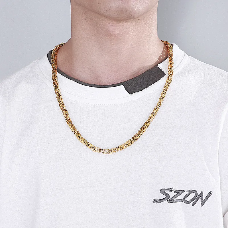 Rock Hip-Hop King Chain Fashion Edgy Street Style Stainless Steel Men's Necklace