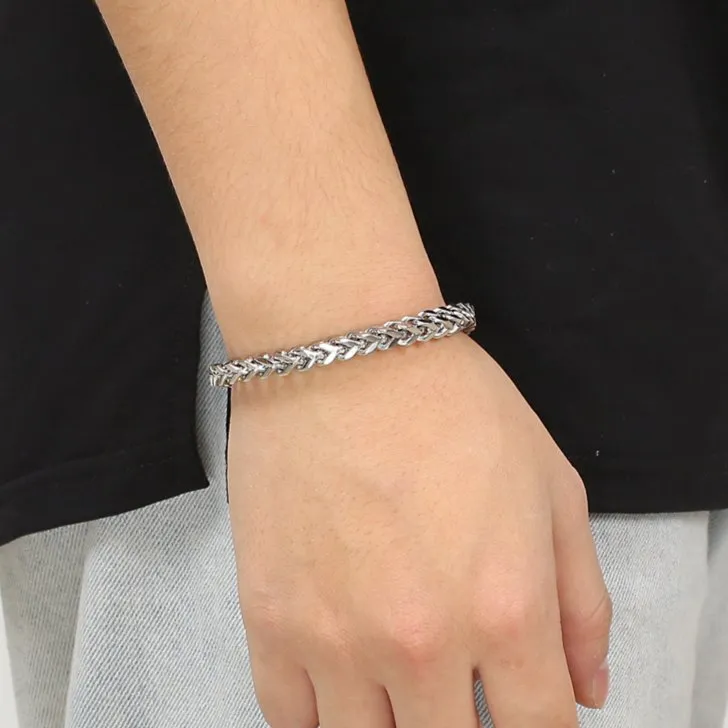 Unique Men's Square Bracelet with Dragon Bone Design