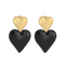 Women Gold Plated Stainless Steel Double Heart Earrings Luxury Hypoallergenic Earrings