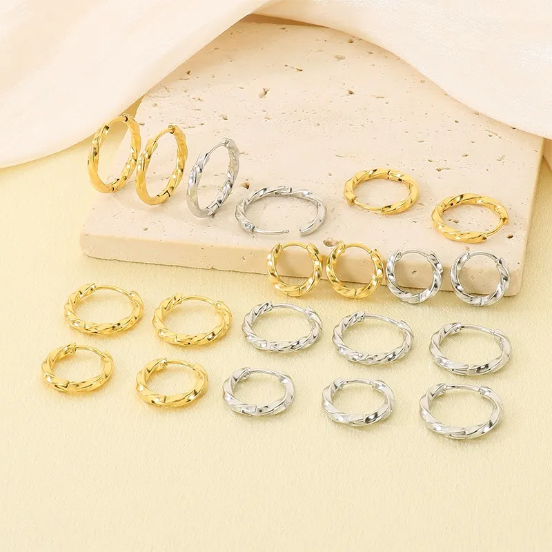 Mobius Twist Stainless Steel Earrings Minimalist Unisex Daily Jewelry Earrings