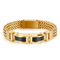 Fashion Creative Chain Stainless Steel Men's Magnetic Buckle Gold Plated Zircon Bracelet
