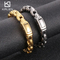 Cross-Border Trendy Minimalist Glossy Jewelry, Vacuum Plated 10mm Stainless Steel Men's Bracelet with Melon Seed Chain