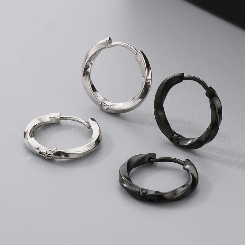 Wholesale Trendy Men's and Women's Earrings Jewelry Stainless Steel Cone Round Earrings