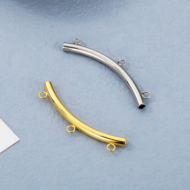 Stainless Steel Hollow Bent Pipe Welding Ring Necklace Accessories