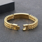 Fashion Tiger Eye Stone Rhinestones Inlaid Mens Bracelets Stainless Steel Chain Bracelets