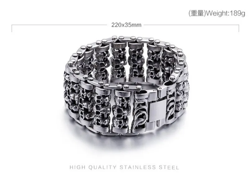 New Kalen Men's Bracelet Skull Punk Personality Jewelry Trendy Fashion Bracelet