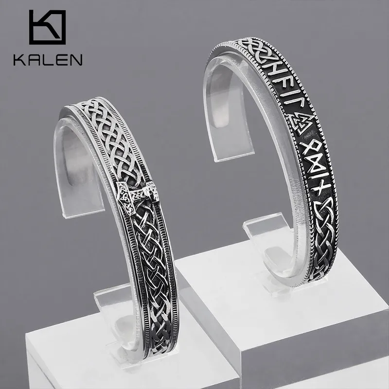 Punk Viking Thor Hammer Triangle Odin Amulet Cuff Wristband Fashion Jewelry Bracelets