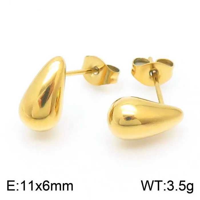 Trendy 11X6mm Stainless Steel Teardrop Earrings for Resale