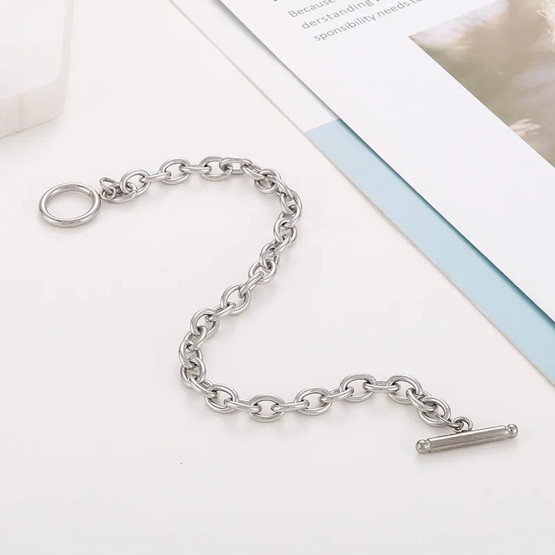 Unique Stainless Steel Ot Buckle Bracelets Chains for Fashionable Couples