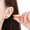 Classic and Fashionable Stainless Steel Multi Size Geometric Hollow Smooth Semi Spherical Earrings