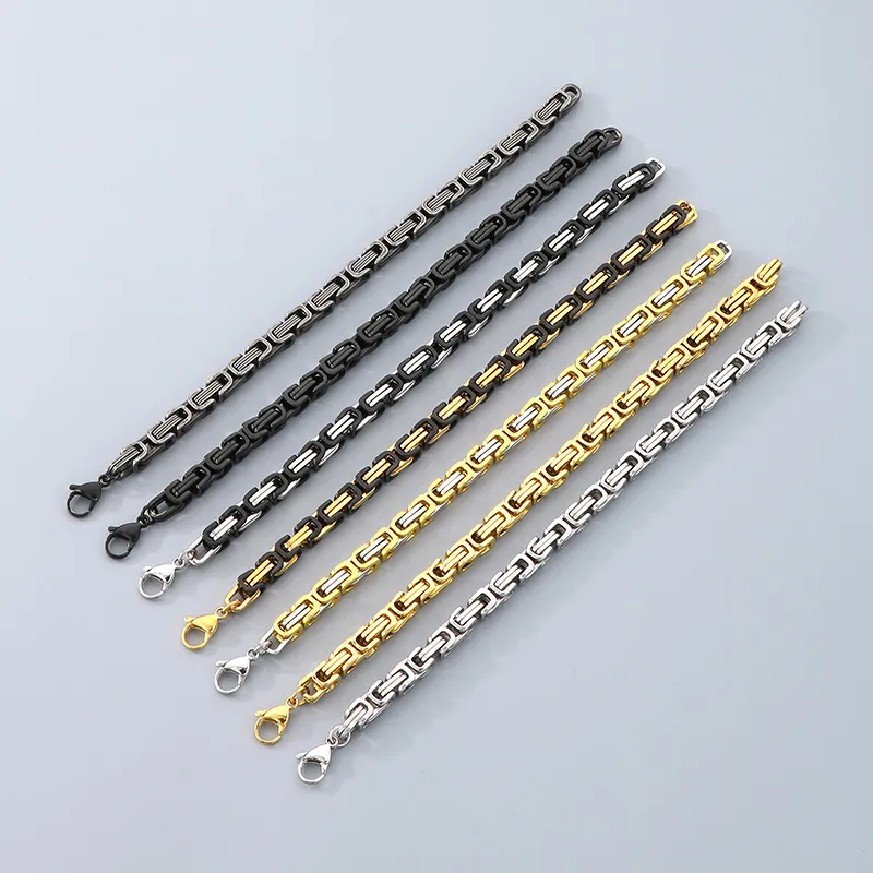 Fashion Trendy Men's and Women's Stainless Steel Multi Specification Bracelet Stainless Steel Loop Chain