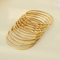 18K Vacuum Gold Plated 2mm Wide Square Wire Stainless Steel Stackable Bracelet