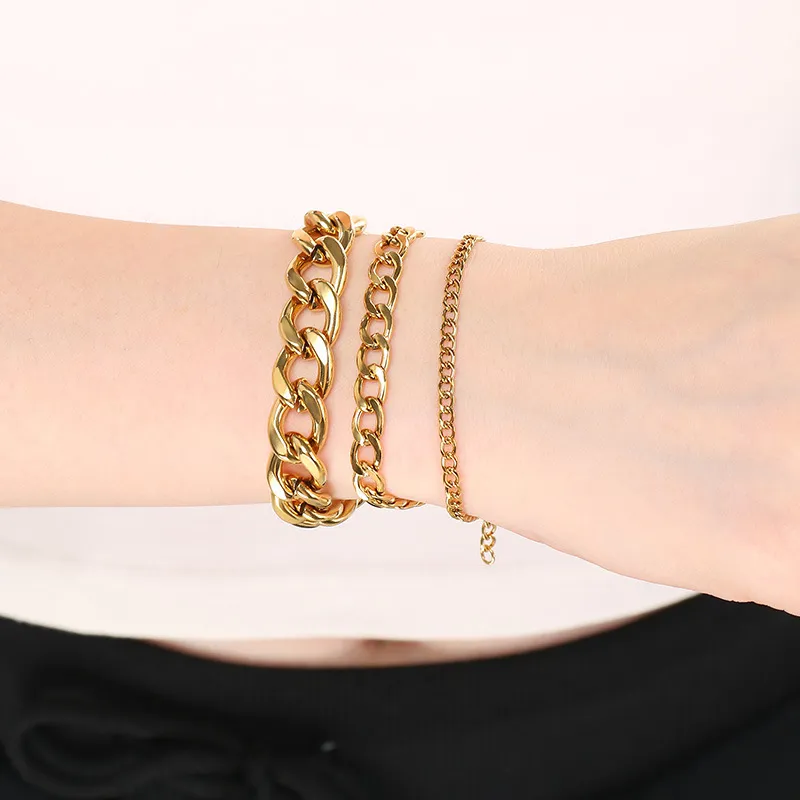 Stainless Steel Nk Chain Bracelet Men Women Wholesale Vacuum 18K Plated Jewelry