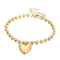 Stainless Steel 3D 18K Gold-Plated Heart-Shaped Bead Necklace and Bracelet Personalized Women's Set