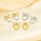 Fashion Earrings 18K Gold-Plated Stainless Steel Ribbon Bow Heart Sweet Temperament Studs Earrings