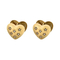 Fashion Double-Sided Heart Rhinestone-Embedded Ear Buckles 18K Gold-Plated Stainless Steel Smooth Earrings