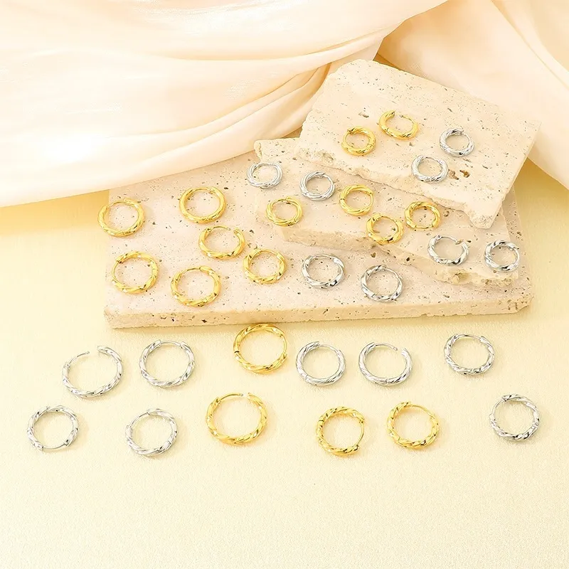 Fashion Mobius Stainless Steel Creative Twisted Circular Temperament Girl Earrings Jewelry