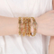 European and American Style Hollowed-out U-Shaped Horseshoe Buckle 18K Vacuum Electroplated Bangles