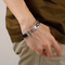 Trendy Men's Stainless Steel Creative Wolf Head Animal Series Woven Leather Bracelet