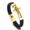 Kalen Fashion Stainless Steel Creative Cross Men's Woven Cowhide Leather Bracelet