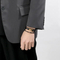 Trendy Men's Stainless Steel 8-Shaped Multi-Layer Woven Leather Bead Magnetic Buckle Bracelet