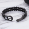 Men's Punk Style Stainless Steel Creative Skull Woven Leather Bracelet Accessory