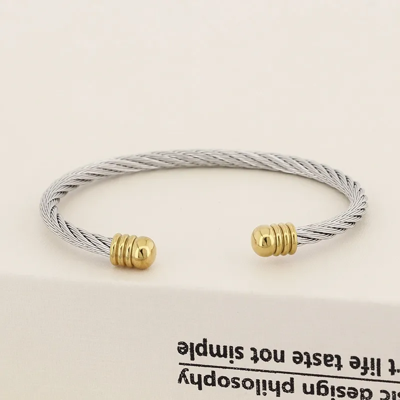 Fashionable Stainless Steel Wire Bangle for Men and Women, Suitable for Daily Wear