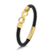 European and American Fashion Stainless Steel Creative 8-Shaped Accessory Men's Woven Leather Rope Bracelet