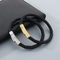 Fashionable Men's Stainless Steel Mesh Buckle Super Fiber Leather Rope Woven Bracelet Jewelry