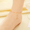 Fresh Sweet Vacuum 18K Gold Plated Stainless Steel Anklet Forest Girl DIY Tassel Foot Chain