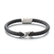 Men's Trendy Stainless Steel Magnetic Buckle Creative Diamond Inlaid 8-Shaped Retro Woven Leather Rope Bracelet