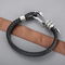 Fashionable Stainless Steel Winding Snake Animal Connection Hand Rope Woven Leather Men's Bracelet