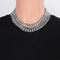 Four-Sided Polished Vacuum Plated Gold Cuban Bracelet, Ins Jewelry, Niche Rock and Hip-Hop Stainless Steel Men's Necklace Set