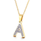 Women's Stainless Steel Full-Diamond 26 English Letters DIY Pendant Diamond-Embedded Collarbone Necklace